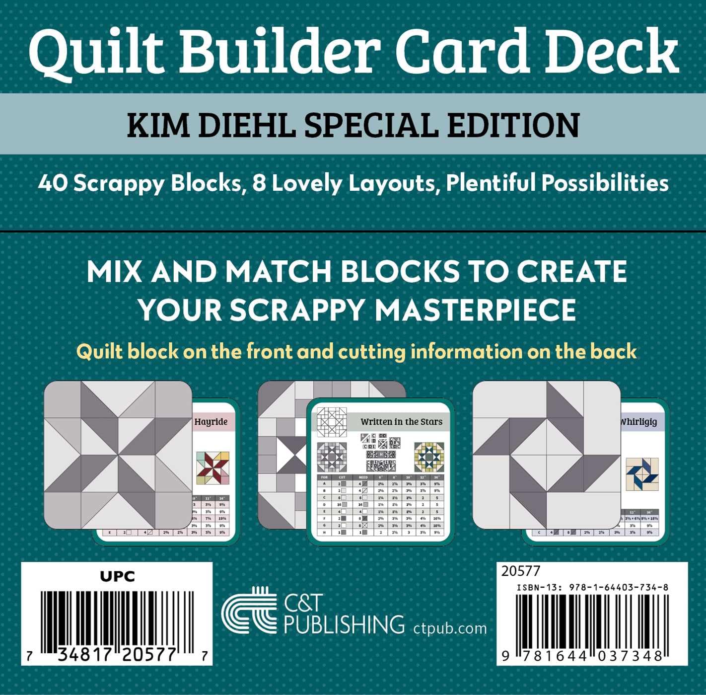 Quilt Builder Card Deck – Kim Diehl Special Edition: 40 Charming Blocks, 8 Lovely Layouts, Plentiful Possibilities