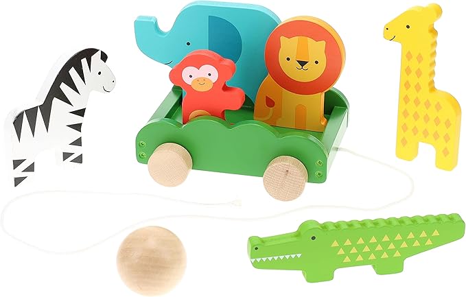 Safari Animals Wooden Bowling Set