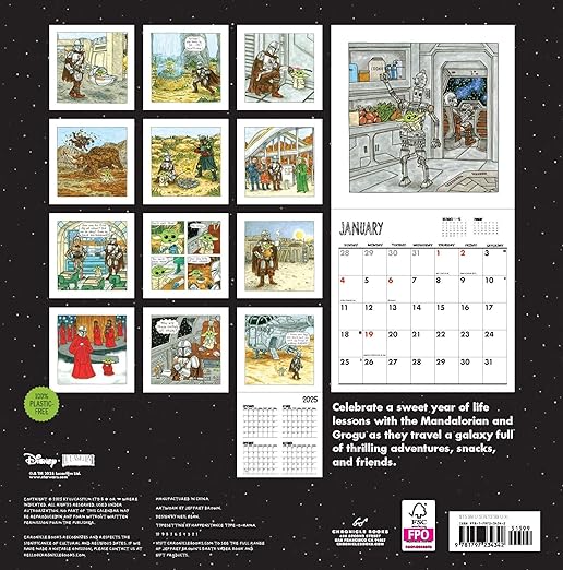 Star Wars The Mandalorian and Child 2026 Wall Calendar