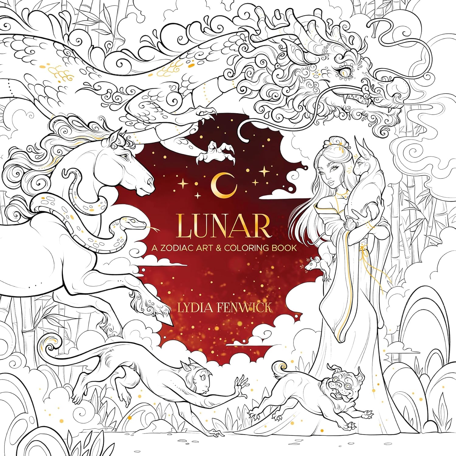 Lunar: A Zodiac Art & Coloring Book