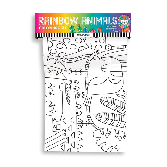 Rainbow Animals Mini Coloring Roll