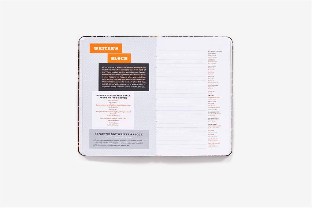 Rhyme Book: A Lined Notebook with Quotes, Playlists, and Rap stats