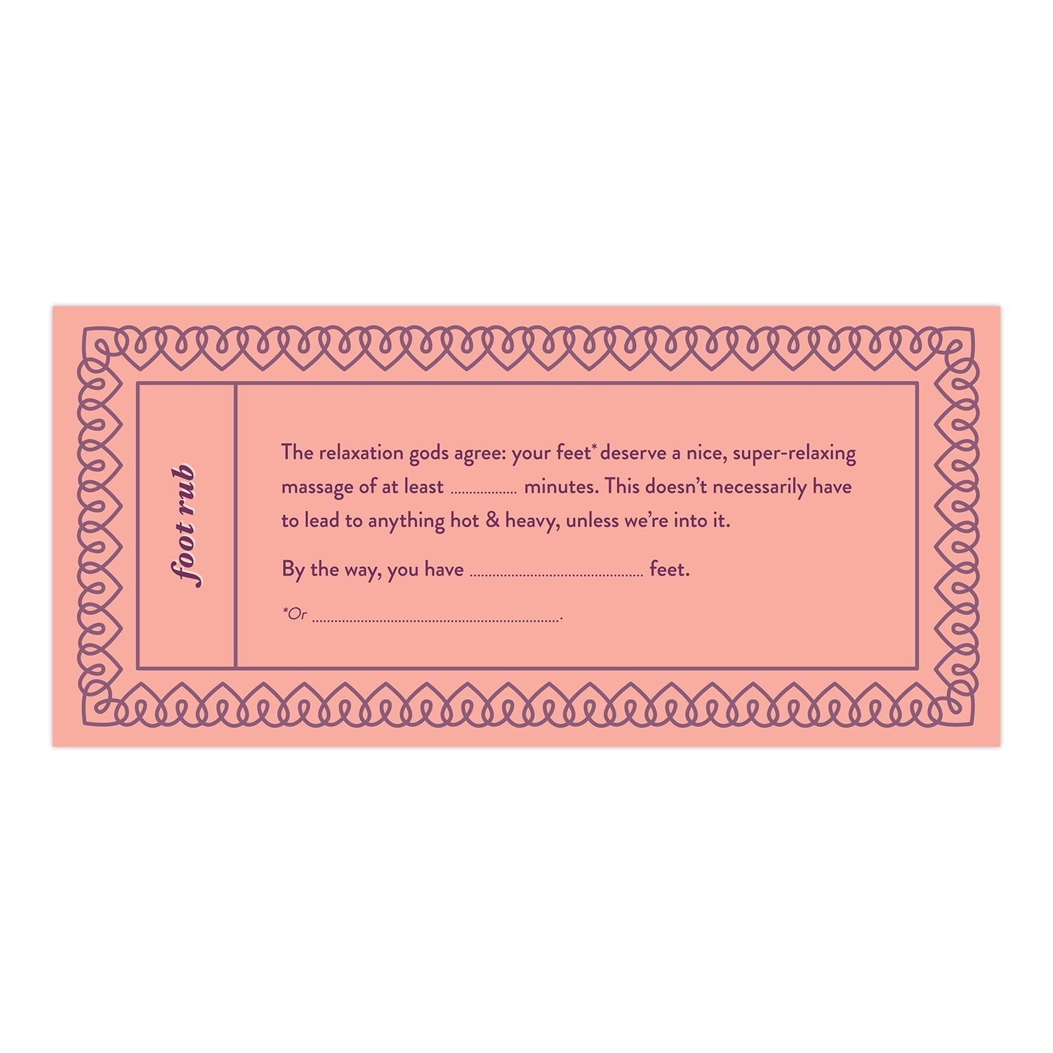 Fill in the Love Love Vouchers, Book of 15 Unique Perforated Coupons