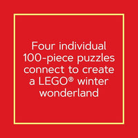 Lego Christmas Train Puzzle: Four Connecting 100-Piece Puzzles