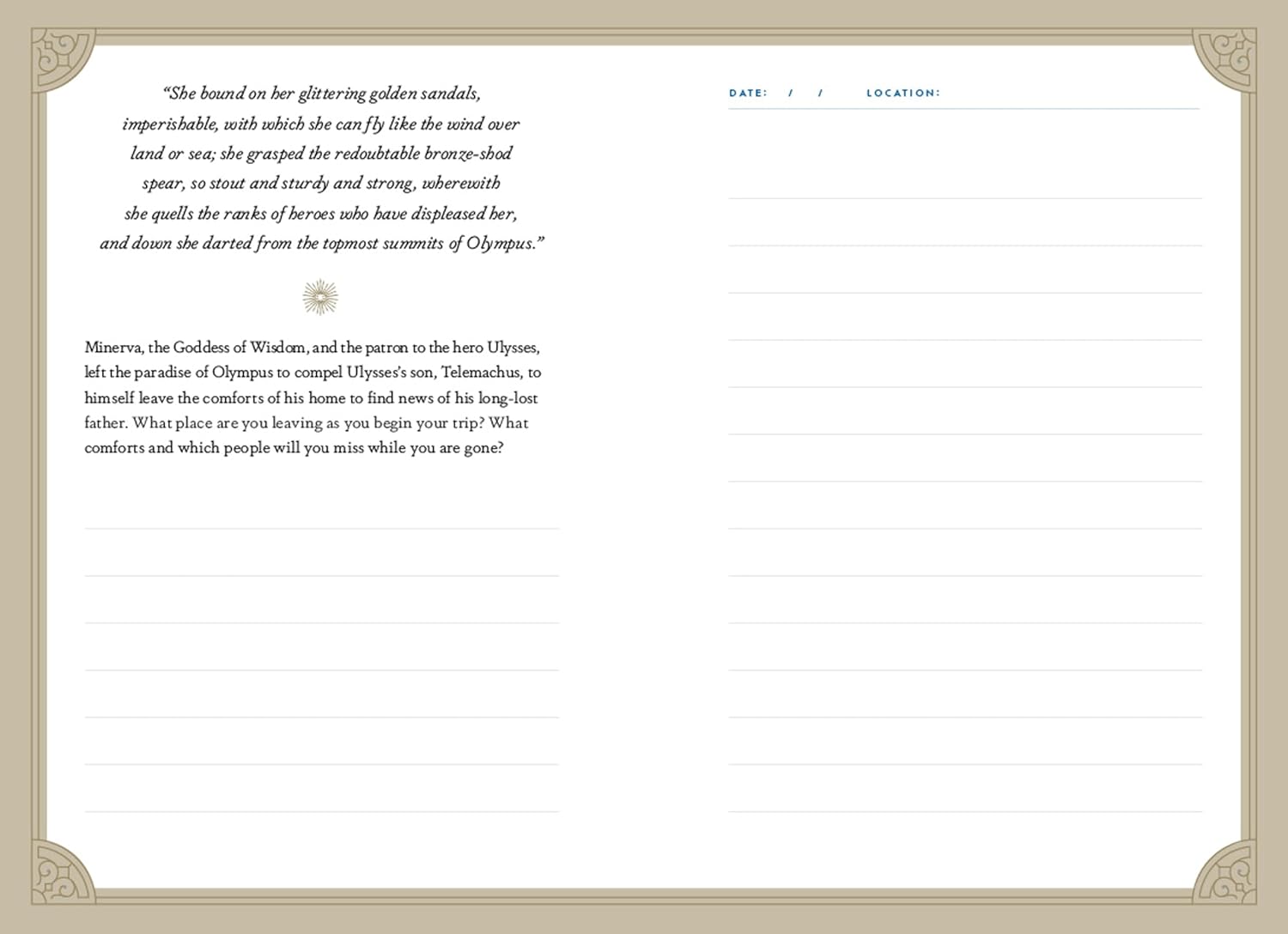 The Odyssey Travel Journal: A Memory Book Inspired by the Classic Tale of Adventure