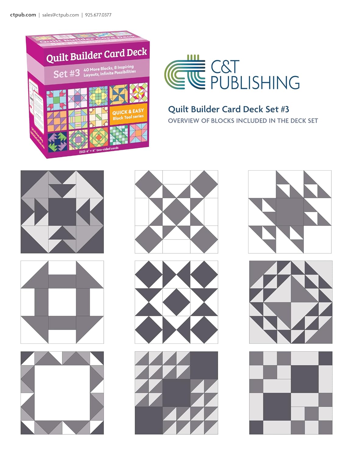 Quilt Builder Card Deck Set #3: 40 more blocks, 8 inspiring layouts, infinite possibilities
