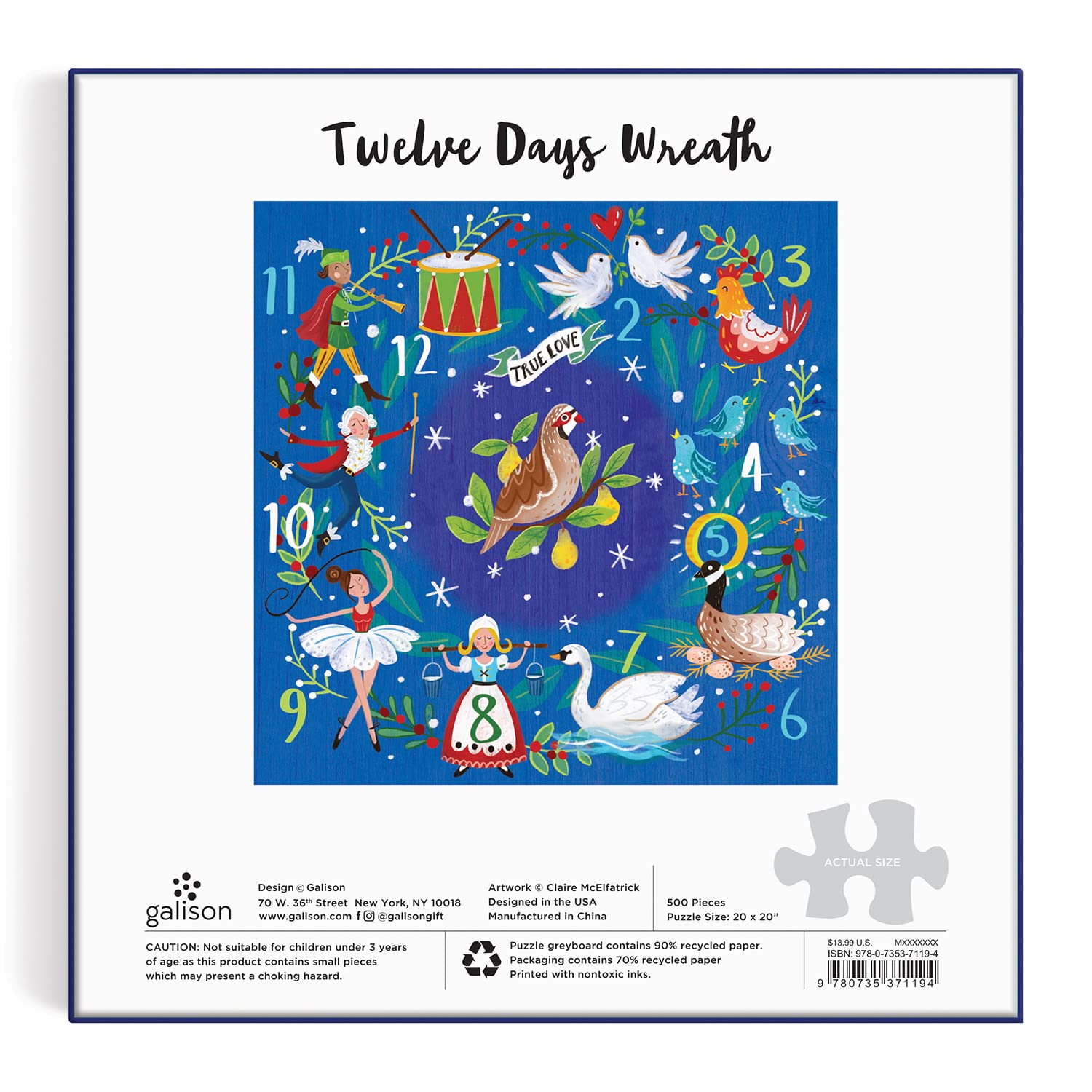 12 Days Wreath 500 Piece Puzzle