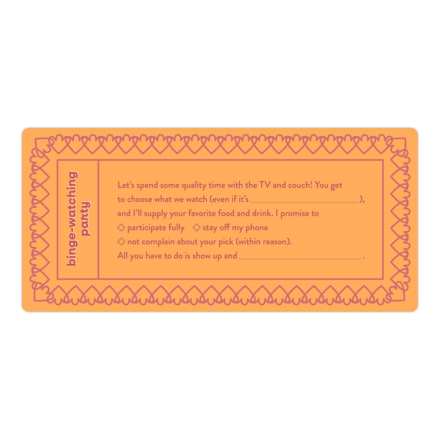 Fill in the Love Bestie Vouchers, Book of 15 Best Friend Coupons