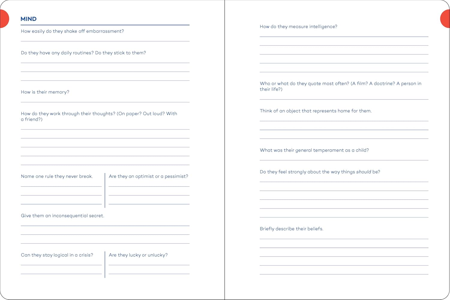 A Writer's Journal for Creating Characters - Quick Prompts for Novelists, Screenwriters, Playwrights, Roleplayers & Storytellers