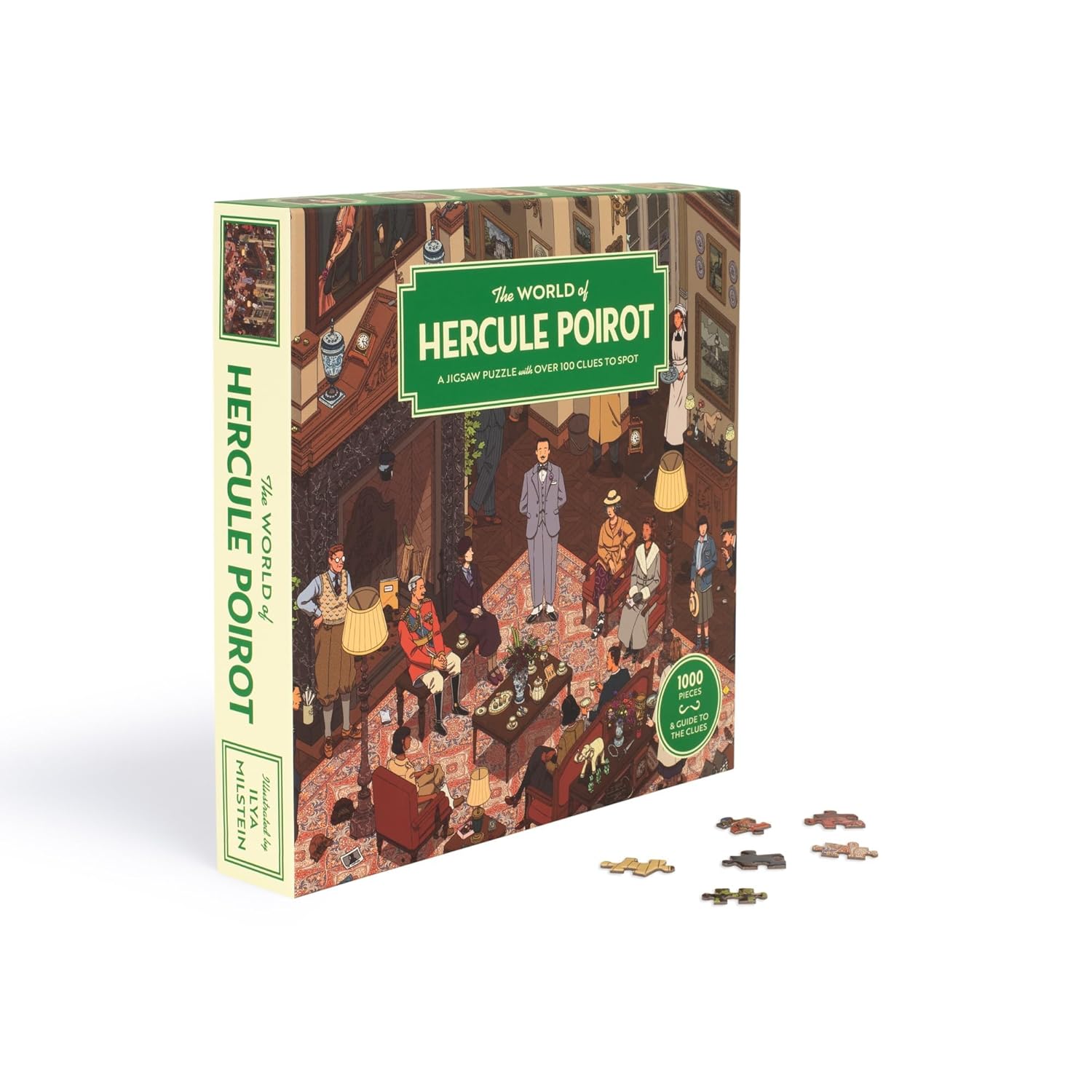 The World of Hercule Poirot: A 1000-piece Jigsaw Puzzle with over 100 Clues to Spot: A Gift for Fans of Agatha Christie