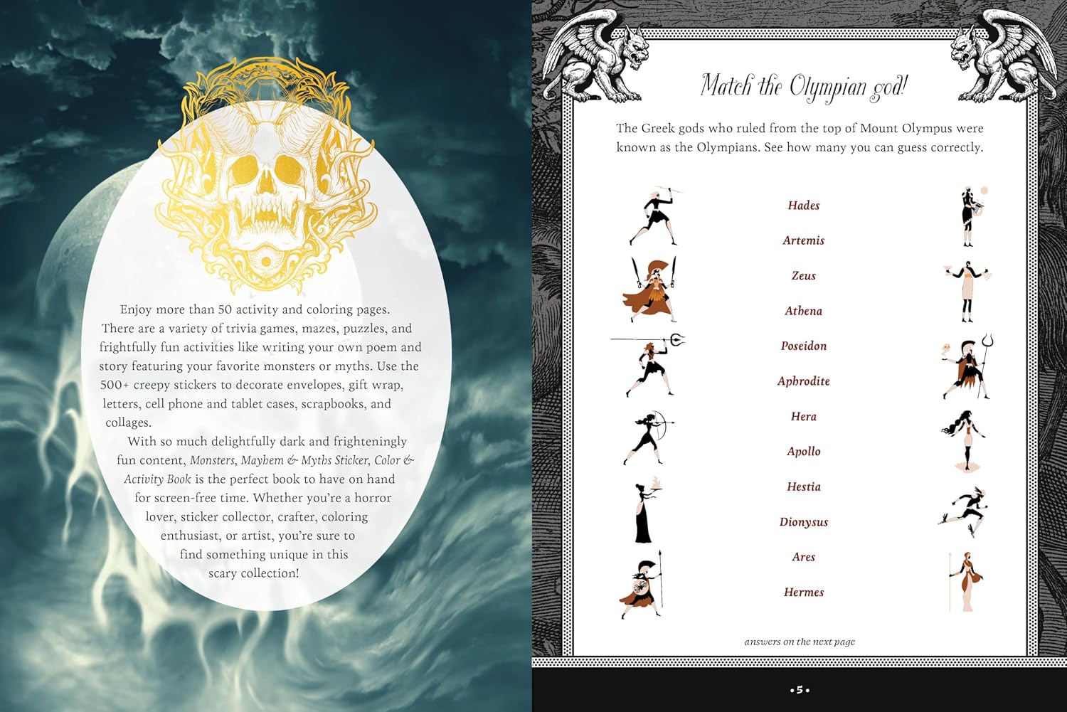 Monsters, Mayhem, and Myths Sticker, Color & Activity Book: Over 500 Macabre Stickers