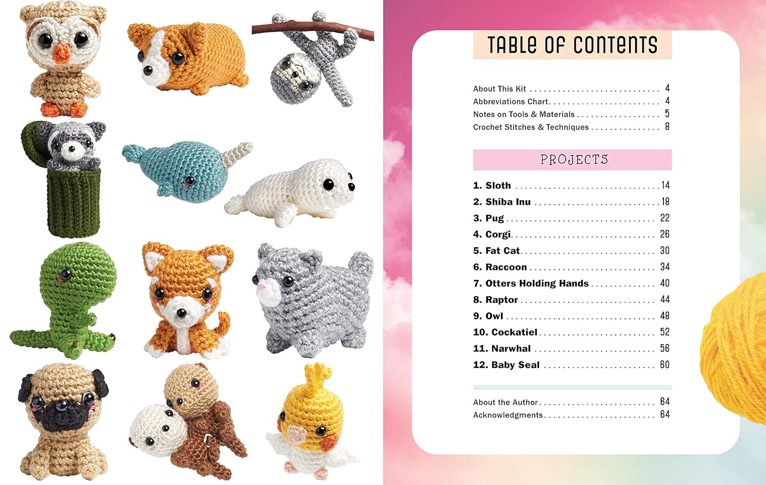 Crochet Your Own Kawaii Animal Cuties: Includes 12 Adorable Patterns and Materials to Make a Shiba Puppy and Sloth