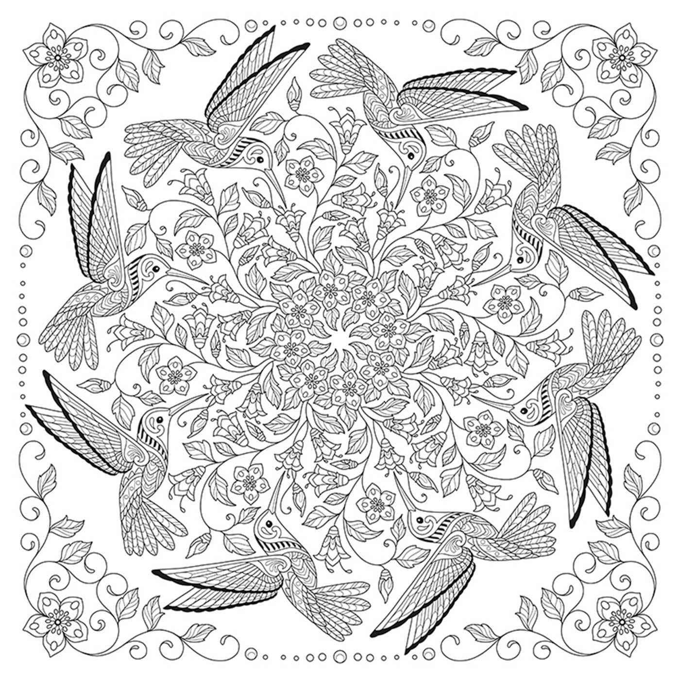 My Bird Mandala Coloring Book: 30 Stunning, Oversized Coloring Pages