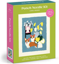 Corgi Friends – DIY Punch Needle Kit Includes 9 Yarns and Punch Needle To Make Beautiful Corgi Art
