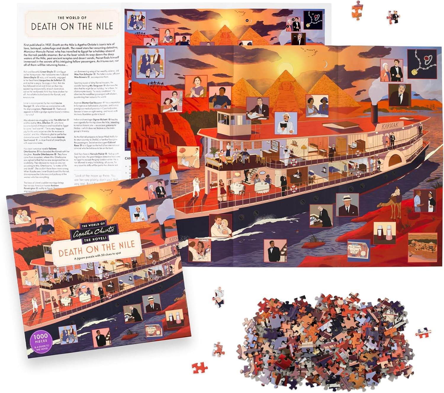 The World of Agatha Christie: Death on the Nile: A 1000-piece jigsaw puzzle with 50 clues to spot