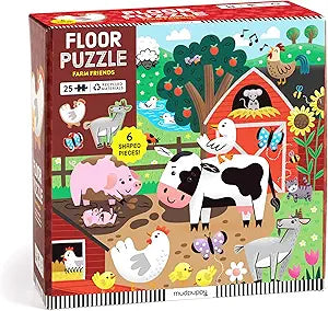 Farm Friends – 25 Piece Floor Puzzle with Shaped Pieces