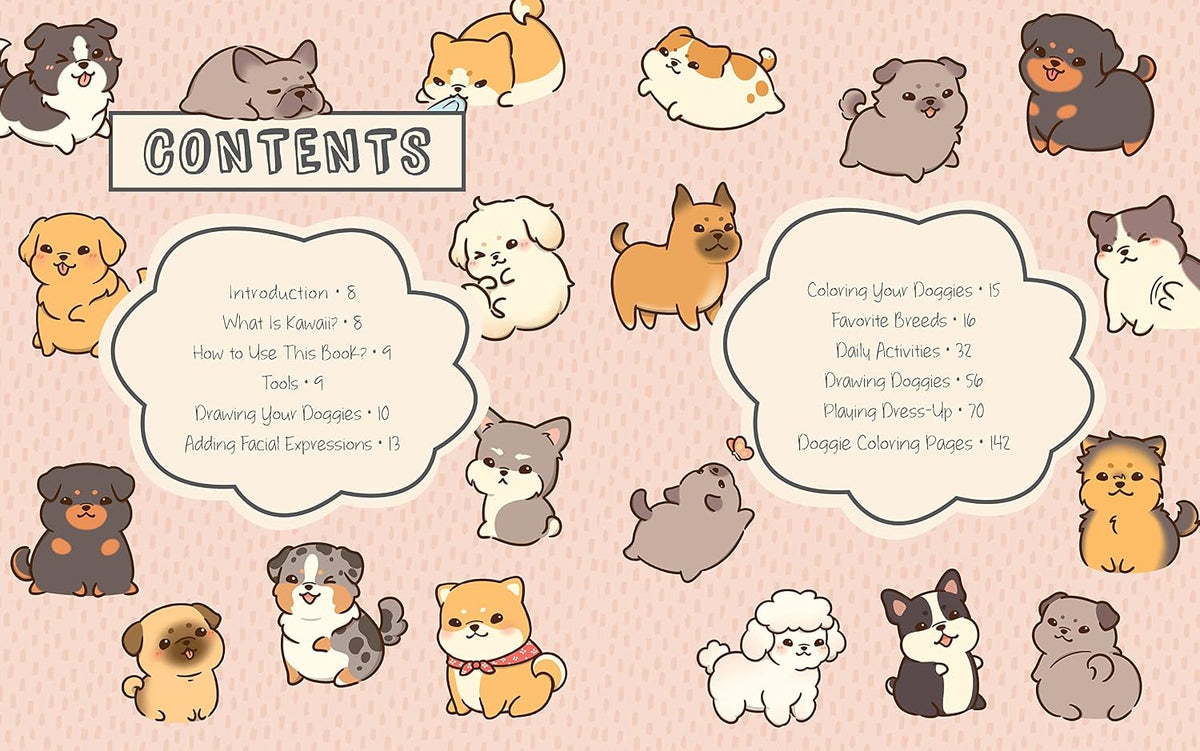 Kawaii Doggies: Learn to Draw Over 100 Adorable Pups in All Their Glory