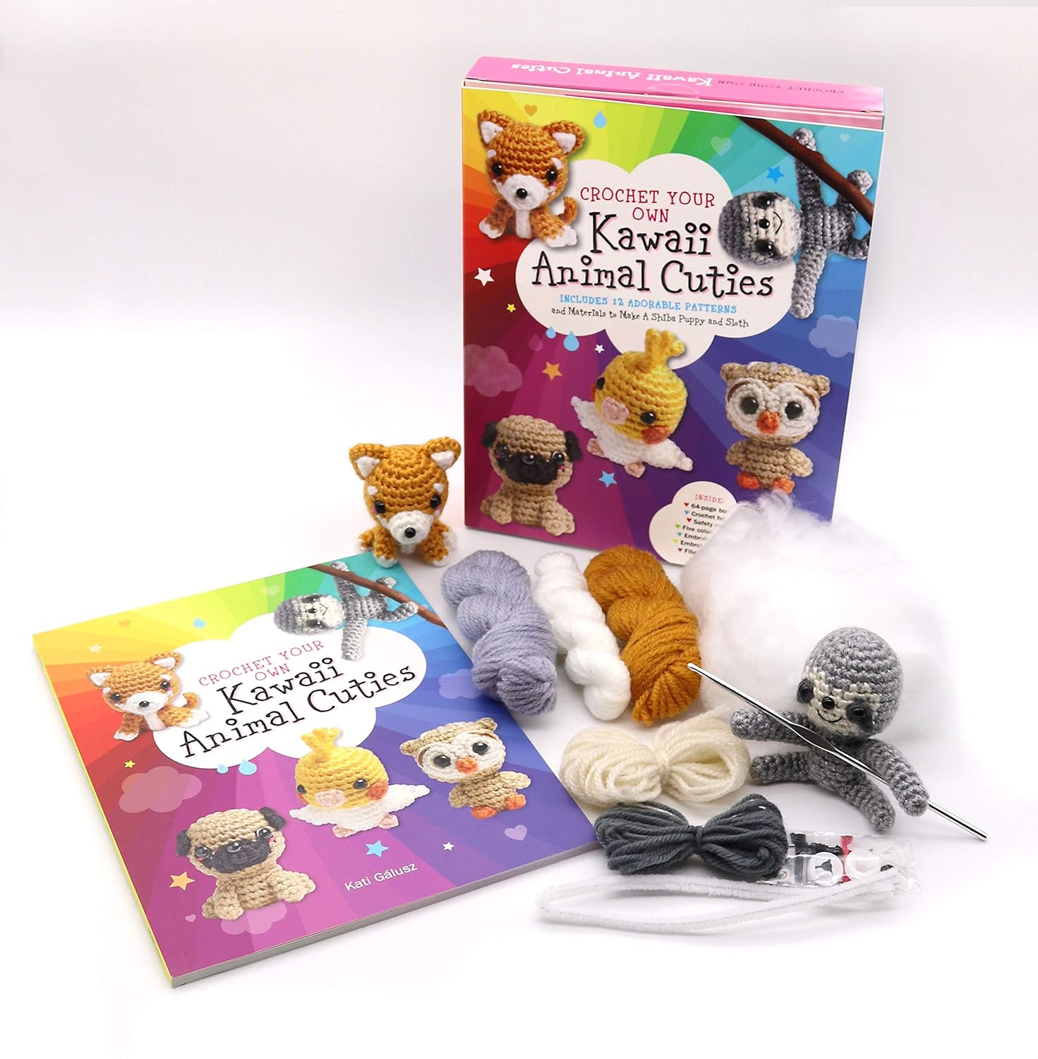 Crochet Your Own Kawaii Animal Cuties: Includes 12 Adorable Patterns and Materials to Make a Shiba Puppy and Sloth