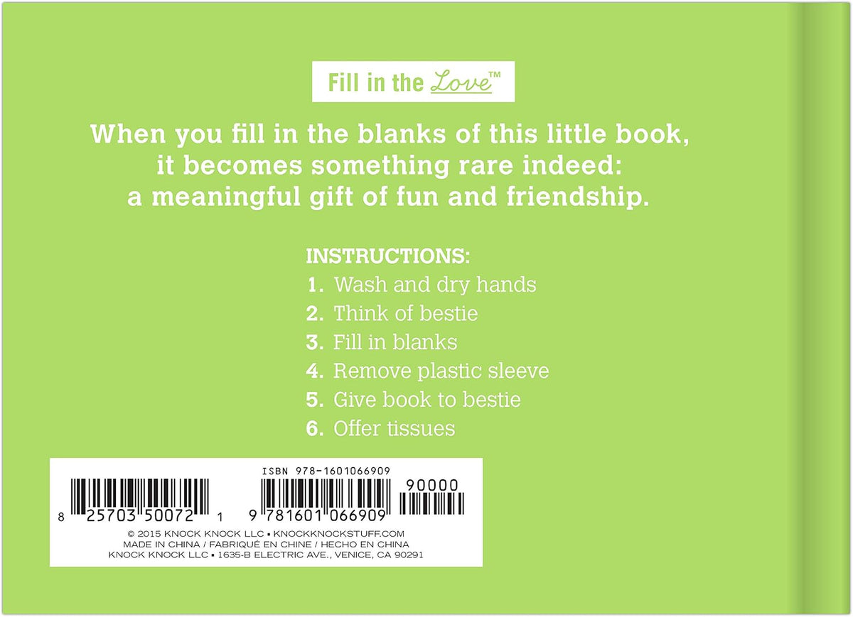 Why You’re My Bestie Fill in the Love Book