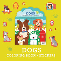 Petit Collage Dogs Coloring Book with Stickers