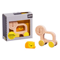 Lion and Baby Wooden Push Along