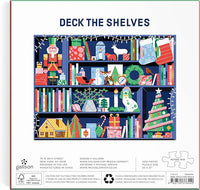 Deck The Shelves – 1000 Piece Puzzle Fun and Challenging Activity with Bright and Bold Artwork of A Christmas Holiday Shelf for Adults and Families