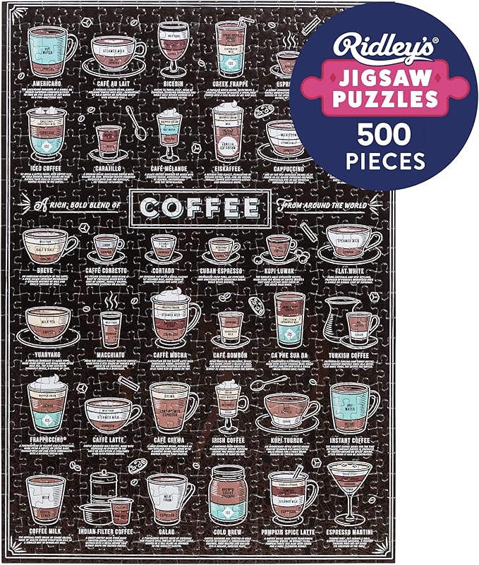 Coffee Lover's 500 Piece Jigsaw Puzzle