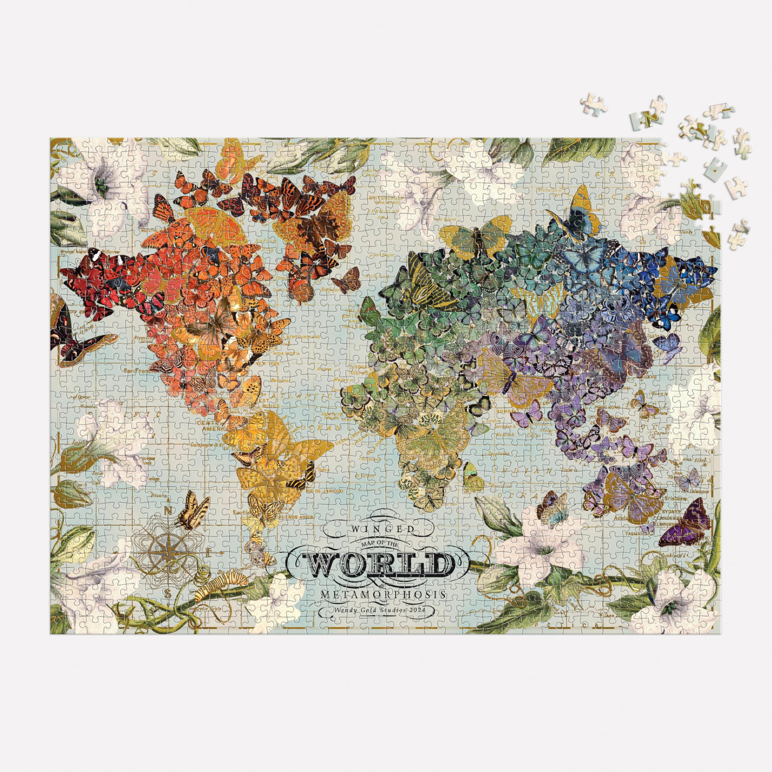 Winged Metamorphosis – 1000 Piece Wendy Gold Jigsaw Puzzle