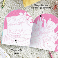 Petit Collage Cats Coloring Book with Stickers