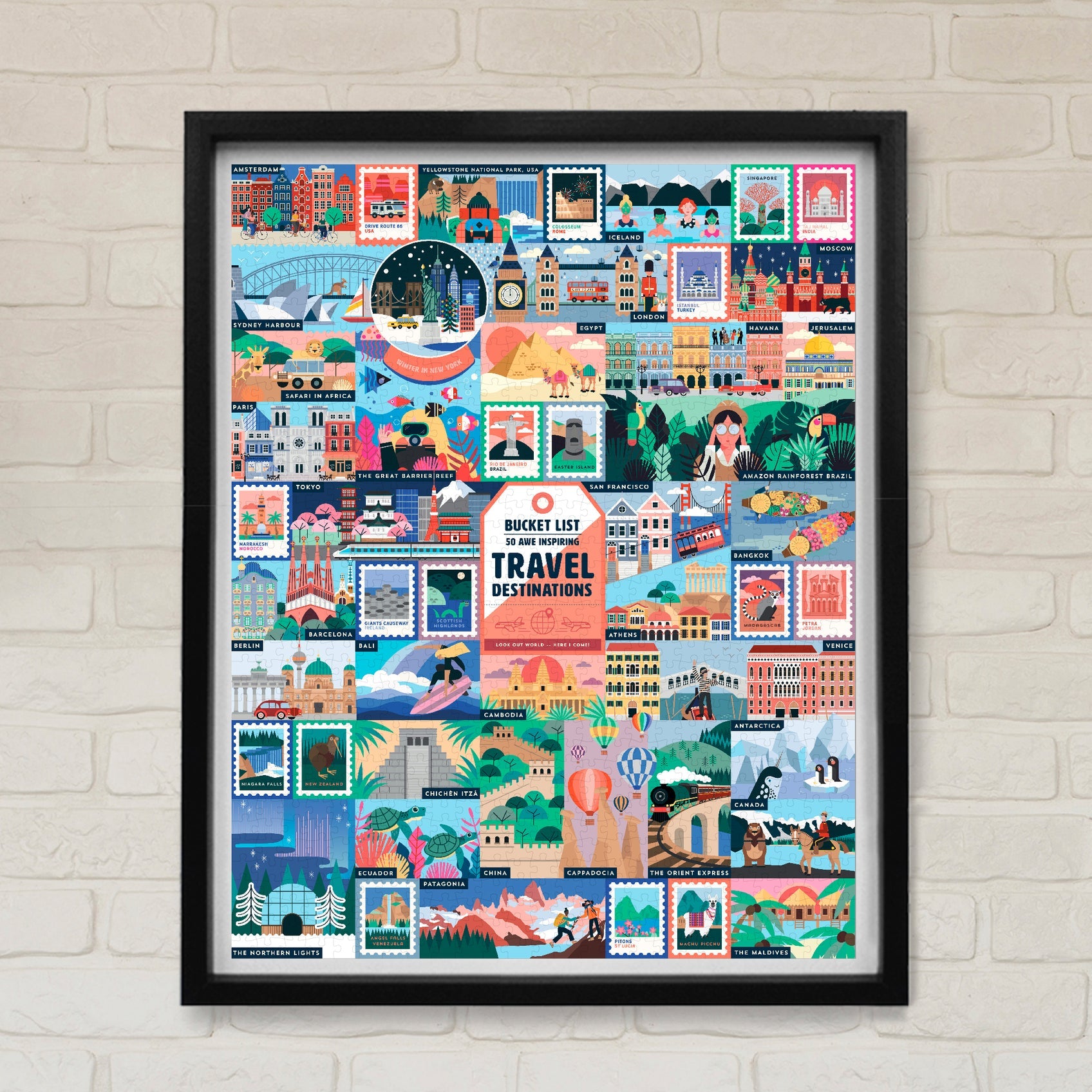 50 Awe-Inspiring Travel Destinations Bucket List 1000-Piece Puzzle