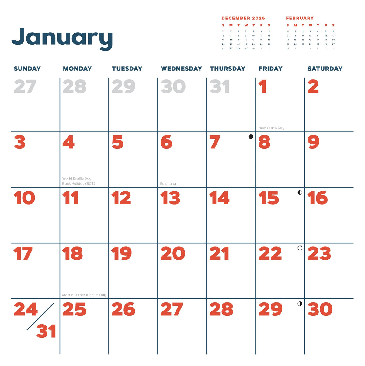Catffirmations 2027 Wall Calendar