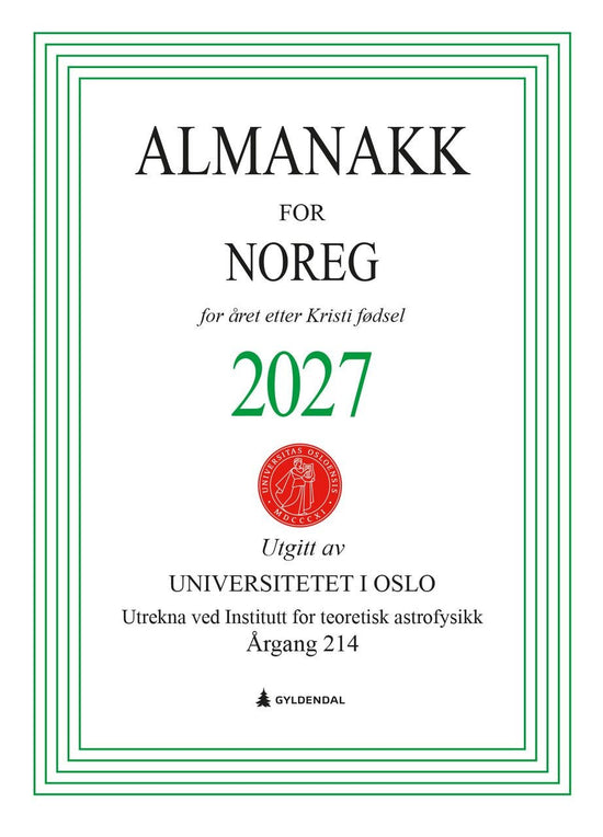 Almanakk for Noreg 2027